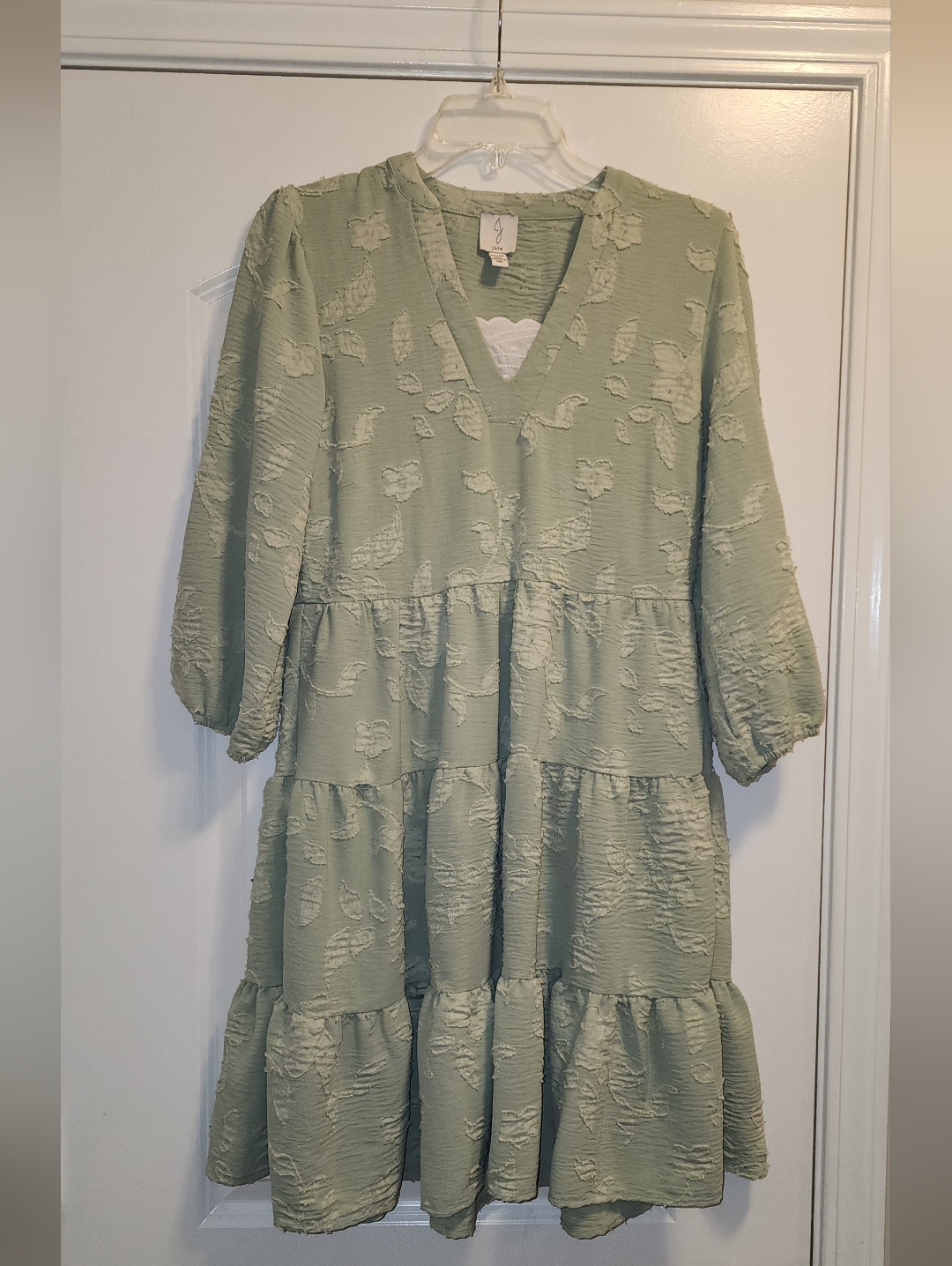 Joie Green Floral Babydoll Midi Dress With Side Pockets Sz Xs Summer Dress